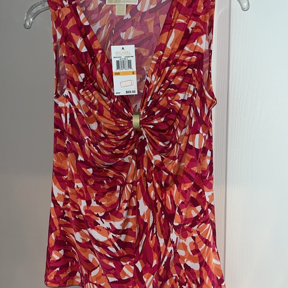 NWT Michael kors Small top pink watercolor top - Picture 4 of 5